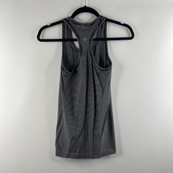 Lululemon Run Swiftly Tech Racerback Stripe Run Yoga Tank Top Shirt Size 4 Black - Picture 4 of 8